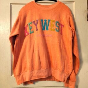 Key West Florida Sweatshirt, Raised Letters w/ Metallic Outline, Size M EUC